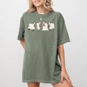 Medium Moss Dark Green Ghost Cows Farm Skeleton Halloween Witch Meme Creepy Graphic Costume Comfort Colors Tee