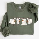 XXL Military Green Ghost Cows Farm Skeleton Witch Spooky Halloween Meme Dark Night Limited Edition Sweatshirt