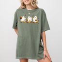 XL Moss Dark Green Ghost Pooh Bear Skeleton Funny Spooky Witch Aesthetic Meme Halloween Costume Comfort Colors Tee