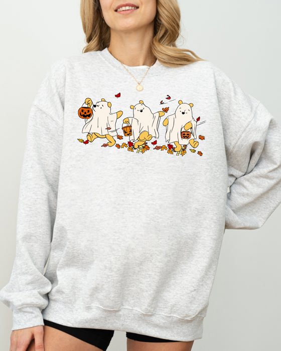 Ghost Pooh Bear Skeleton Halloween Spooky Witch Aesthetic Meme Costume Sweatshirt