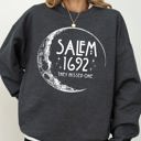 XXXL Dark Gray Heather Salem 1692 Skeleton Funny Spooky Witch Aesthetic Halloween Meme Costume Sweatshirt