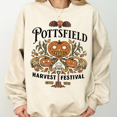 Pottsfield Harvest Festival Spooky Witch Meme Halloween Costume Celebration Theme Sweatshirt