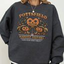 Large Dark Gray Heather Harvest Festival Pottsfield Spooky Witch Halloween Costume Celebration Night Theme Sweatshirt