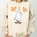 XL Sand Creep It Real Ghost Skeleton Witch Halloween Meme Costume Night Spook Edition Sweatshirt