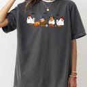 Large Pepper Dark Gray Mini Chickens Witch Skeleton Meme Halloween Costume Spooky Aesthetic Comfort Colors Tee