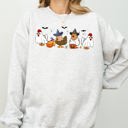 XXXL Ash Light Gray Mini Chickens Witch Skeleton Meme Halloween Aesthetic Funny Spooky Costume Sweatshirt