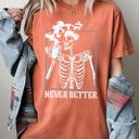 XXL Yam Never Better Skeleton Coffee Witch Skull Meme Halloween Spooky Aesthetic Funny Costume Comfort Colors Tee