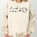 XL Sand Mini Ghost Cats Farm Witch Skull Halloween Spooky Seasonal Favorite For Halloween Lovers Graphic Sweatshirt