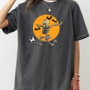 Small Pepper Dark Gray Football Player Skeleton Ghost Farm Witch Skull Meme Halloween Costume Comfort Colors Tee