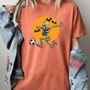 Large Yam Football Player Skeleton Ghost Farm Witch Skull Meme Halloween Costume Comfort Colors Tee