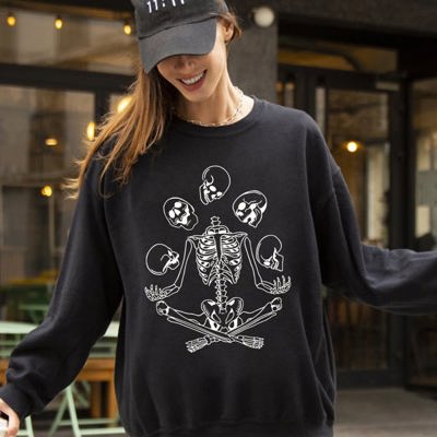 Juggling Skeleton Ghost Farm Witch Skull Halloween Night Parade Of Spooky Characters Sweatshirt