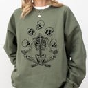  Juggling Skeleton Ghost Farm Witch Skull Halloween Night Parade Of Spooky Characters Sweatshirt