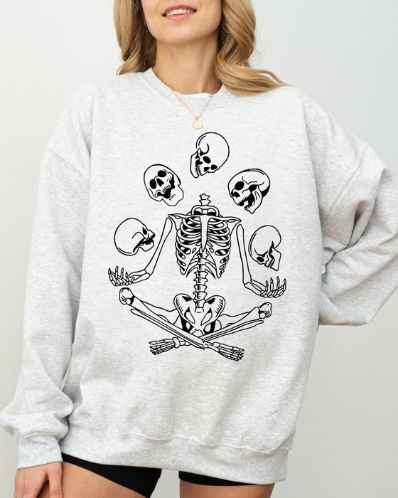 Juggling Skeleton Ghost Farm Witch Skull Halloween Night Parade Of Spooky Characters Sweatshirt