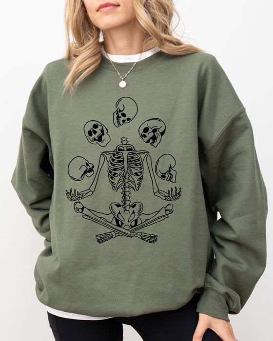 Juggling Skeleton Ghost Farm Witch Skull Halloween Night Parade Of Spooky Characters Sweatshirt