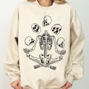 Small Sand Juggling Skeleton Ghost Farm Witch Skull Halloween Night Parade Of Spooky Characters Sweatshirt
