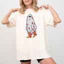 Large Ivory Cream Cowgirl Ghost Western Skeleton Witch Skull Halloween Costume Graphic Comfort Colors Tee