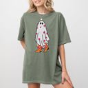 XXXL Moss Dark Green Cowgirl Ghost Western Skeleton Witch Skull Halloween Costume Graphic Comfort Colors Tee