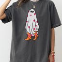 Medium Pepper Dark Gray Cowgirl Ghost Western Skeleton Witch Skull Halloween Costume Graphic Comfort Colors Tee