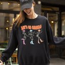  Let's Go Ghouls Ghost Western Skeleton Witch Skull Spooky Halloween Costume Sweatshirt
