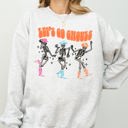 XL Ash Light Gray Let's Go Ghouls Ghost Western Skeleton Witch Skull Spooky Halloween Costume Sweatshirt