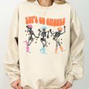 Small Sand Let's Go Ghouls Ghost Western Skeleton Witch Skull Spooky Halloween Costume Sweatshirt