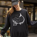  Mermaid Skeleton Ghost Witch Skull Meme Spooky Halloween Costume Illustration Sweatshirt