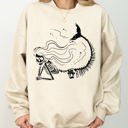 XXL Sand Mermaid Skeleton Ghost Witch Skull Meme Spooky Halloween Costume Illustration Sweatshirt