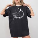 Large Black Mermaid Skeleton Ghost Witch Skull Meme Halloween Spooky Aesthetic Comfort Colors Tee