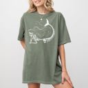 Medium Moss Dark Green Mermaid Skeleton Ghost Witch Skull Meme Halloween Spooky Aesthetic Comfort Colors Tee