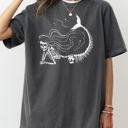 Medium Pepper Dark Gray Mermaid Skeleton Ghost Witch Skull Meme Halloween Spooky Aesthetic Comfort Colors Tee
