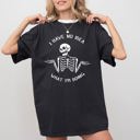 Medium Black I Have No Idea Skeleton Ghost Witch Skull Meme Halloween Costume Comfort Colors Tee