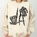 Medium Sand LA Skeleton Ghost Witch Skull Spooky Halloween Costume Mashup Design Edition Sweatshirt
