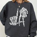 Medium Dark Gray Heather LA Skeleton Ghost Witch Skull Spooky Halloween Costume Mashup Design Edition Sweatshirt