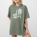 XL Moss Dark Green Spooky Skeleton Ghost Witch Skull Halloween Meme Costume Design Comfort Colors Tee