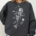  Skeleton Mermaid Ghost Witch Skull Spooky Halloween Costume Meme Graphic Sweatshirt