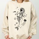 XXXL Sand Skeleton Mermaid Ghost Witch Skull Spooky Halloween Costume Meme Graphic Sweatshirt