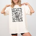Large Ivory Cream Never Better Skeleton Peace Ghost Witch Skull Halloween Costume Comfort Colors Tee