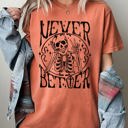 XXL Yam Never Better Skeleton Peace Ghost Witch Skull Halloween Costume Comfort Colors Tee