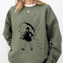 Medium Military Green Wednesday Skeleton Ghost Witch Skull Meme Spooky Halloween Costume Graphic Sweatshirt