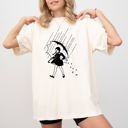 Large Ivory Cream Wednesday Skeleton Ghost Witch Skull Spooky Aesthetic Meme Halloween Costume Comfort Colors Tee