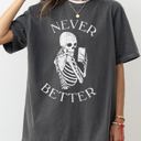 XXL Pepper Dark Gray Never Better Selfie Skeleton Ghost Witch Skull Meme Halloween Spooky Aesthetic Comfort Colors Tee