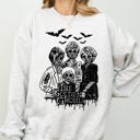 XXXL Ash Light Gray The Golden Ghouls Horror Movie Skeleton Ghost Witch Skull Meme Spooky Halloween Sweatshirt