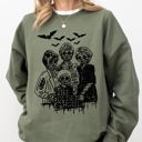Small Military Green The Golden Ghouls Horror Movie Skeleton Ghost Witch Skull Meme Spooky Halloween Sweatshirt