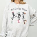XXXL Ash Light Gray Boot Scootin' Boogie Western Skeleton Ghost Witch Skull Funny Spooky Aesthetic Meme Halloween Costume Sweatshirt