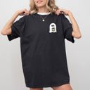 XXL Black Ghost Coffee Lover Pocket Skeleton Witch Skull Meme Halloween Spooky Comfort Colors Tee