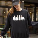 XL Black Haunted Horse Ghost Farm Skeleton Witch Skull Halloween Spooky Meme Design Sweatshirt