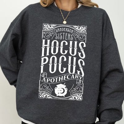 Hocus Pocus Apothecary Skeleton Witch Skull Spooky Halloween Costume Meme Sweatshirt