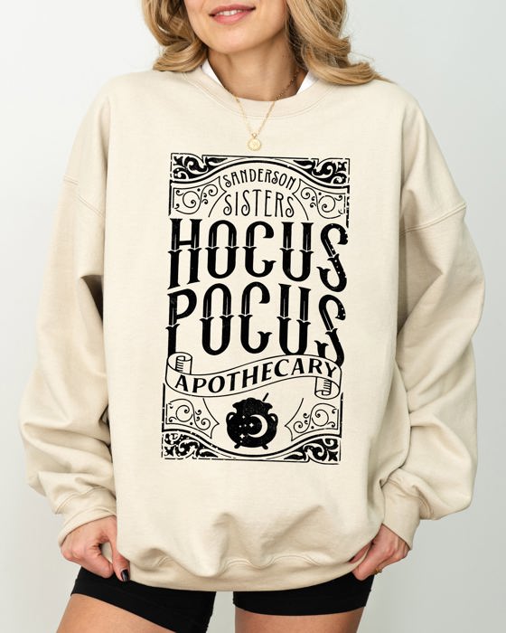Hocus Pocus Apothecary Skeleton Witch Skull Spooky Halloween Costume Meme Sweatshirt