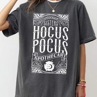 Hocus Pocus Apothecary Skeleton Witch Skull Meme Halloween Costume Comfort Colors Tee