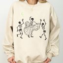 Large Sand Dance Day of the Dead Skeleton Witch Skull Spooky Halloween Costume Theme Sweatshirt